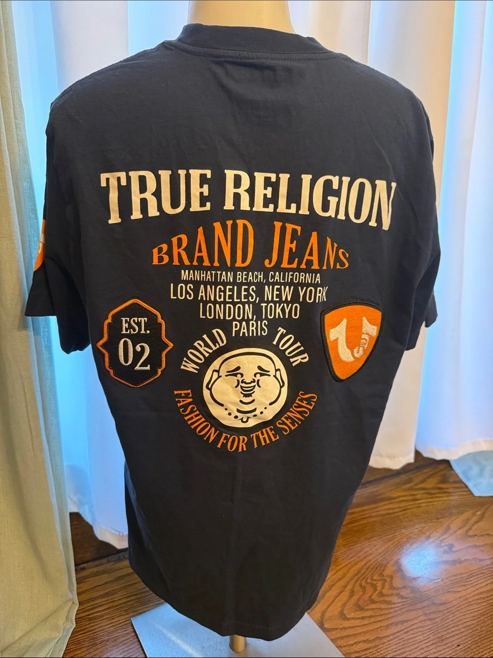 True Religion Navy Short-Sleeve Logo Tee